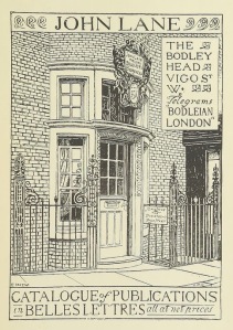 The catalog for John Lane's publishing house, Bodley Head.