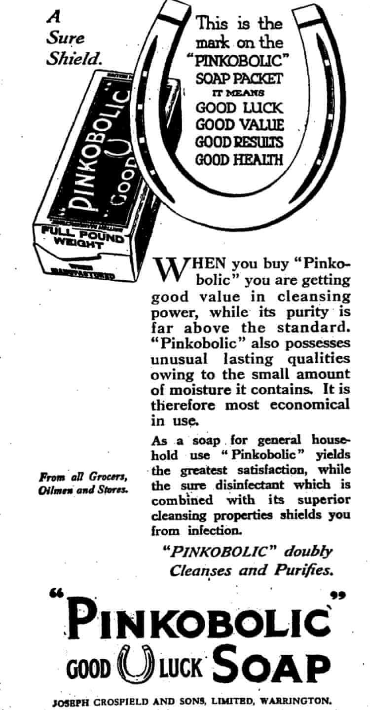 pinkobolic soap ad 1920